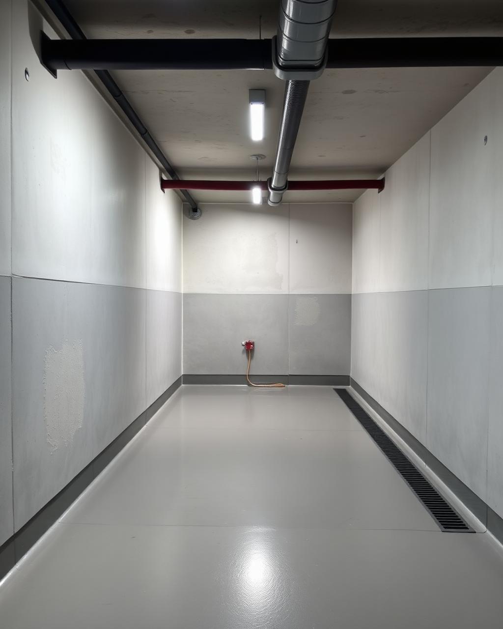 Before and after basement waterproofing transformation